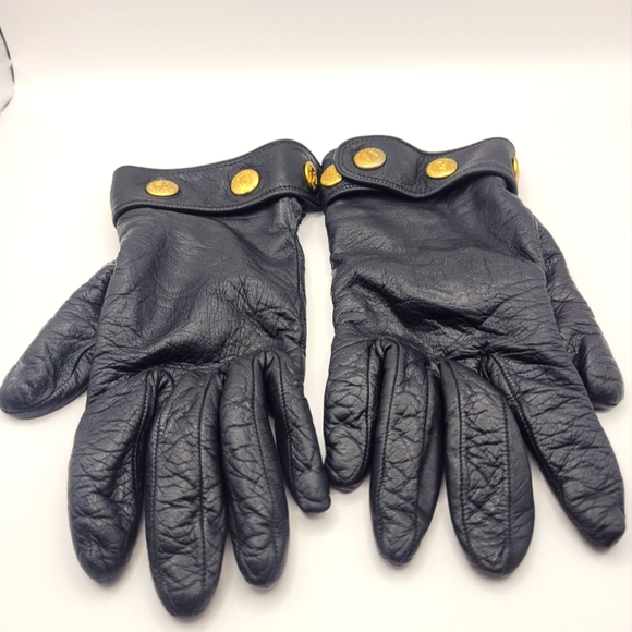 Fendi Leather Double F Emblem Gloves